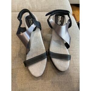 Jambu Sport Wedge Design sandals in a metallic color with hook-and-loop closures